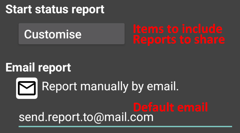 Start status report